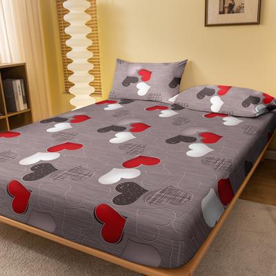 1 Lenzuolo con Angoli Matto Stampato a Cuore Semplice Moderno, Copriletto Stampato per Camera da Letto, Biancheria da Letto (Federe escluse)