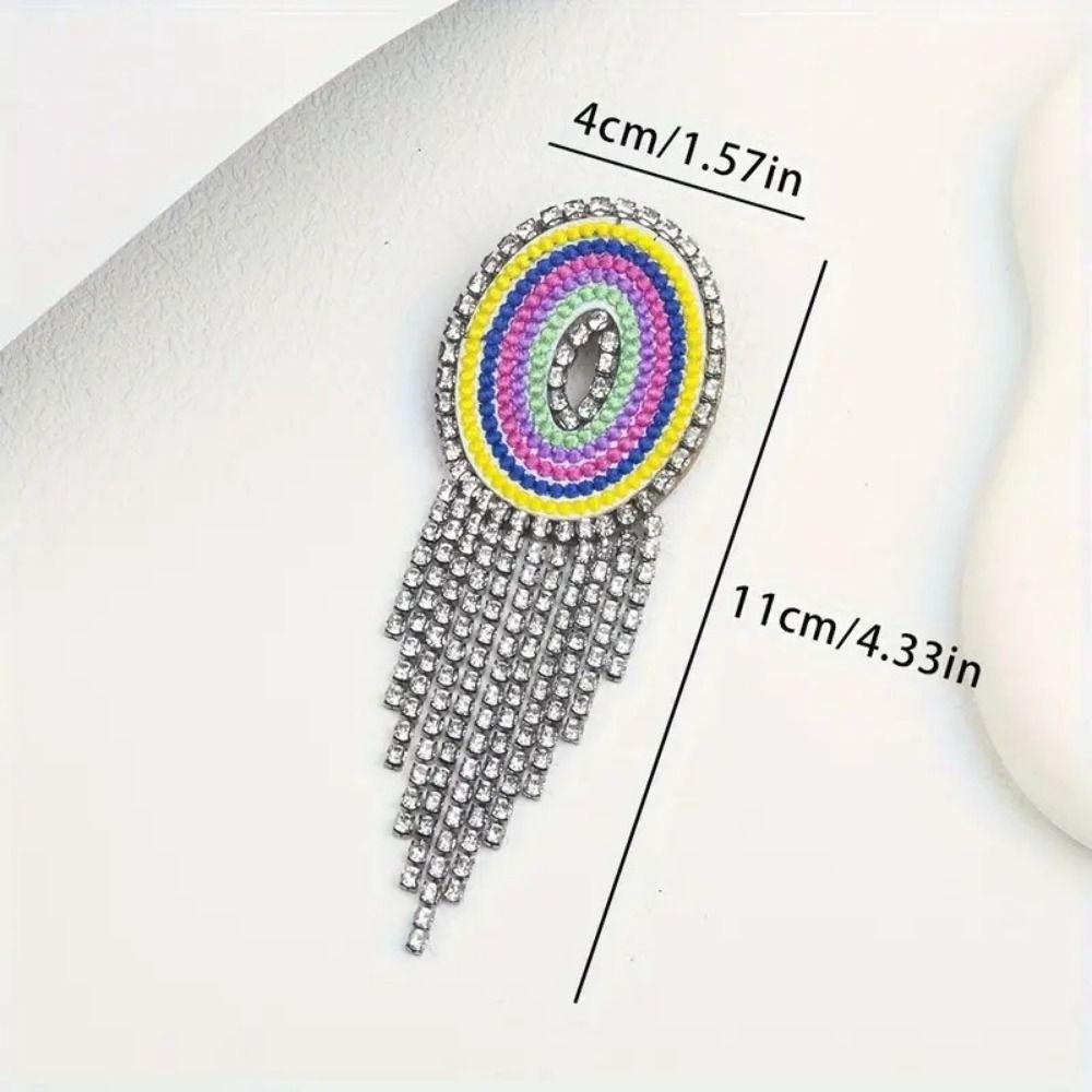 Embroidery Rhinestone Tassel  Brooch Creative Banquet Clothes Pin Trendy Letter Clothes Pin  Unisex