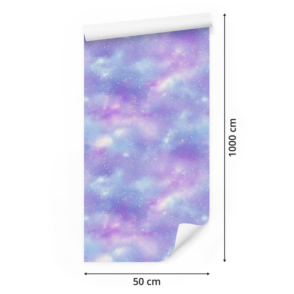 Watercolor Galaxy Wallpaper Blue and Lavender for Living Room and Bedroom 50x1000
