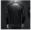 2024 Slim-Fit Plus Size Men's Stand Collar Leather Jacket - Trendy Autumn Motorcycle Coat