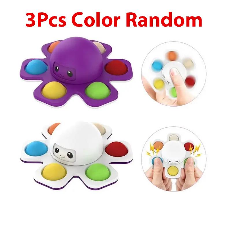 Gezichtswisselende octopus draaiende vinger gyro decompressie speelgoed kind vinger duwen bubbel beweging Fidget puzzel angst cadeau