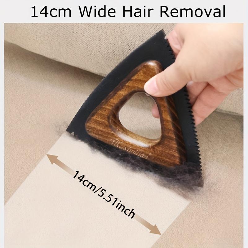 Wood Pet Hair Remover Brush with Handle , Portable Hard Bristle Lint Shaver for Dogs , Cats, Furniture, Bedding , Clothing , Durable Wood