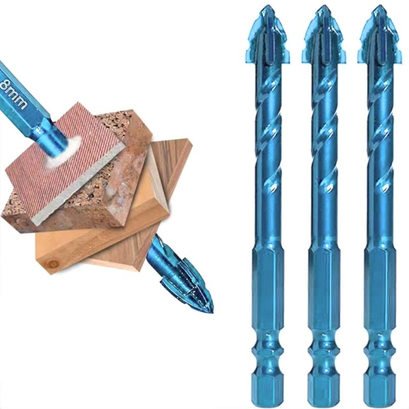 Four-Edged Serrated Eccentric Drill Bit Set High Hardness Hexagonal Simple Installation Multifunction Drill Bit