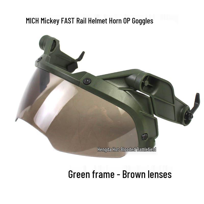 Tactical Helmet with Bull Horn Goggles and Adjustable CS Myopia Glasses