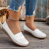 Women's Flat Loafers Slip On Shoes Retro Stitching Design Casual Comfortable Soft Sole Lightweight Walking Shoes