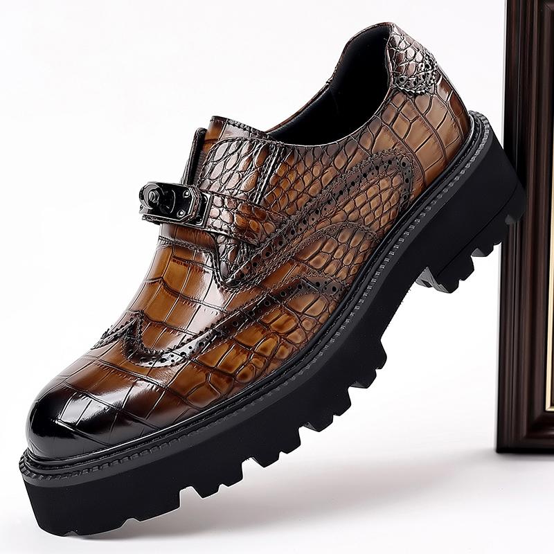 Fashion Fashion Casual Slip-On Footwear Thick Sole Breathable Dress Shoes Comfortable Walking Shoes for Men 2025 Men's Platform Loafers