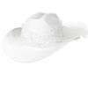 Elegant White Veil Cowboy Cap Wool Cosplay Hat for Western Theme Weddings and Outdoor Celebration Gathering Wear