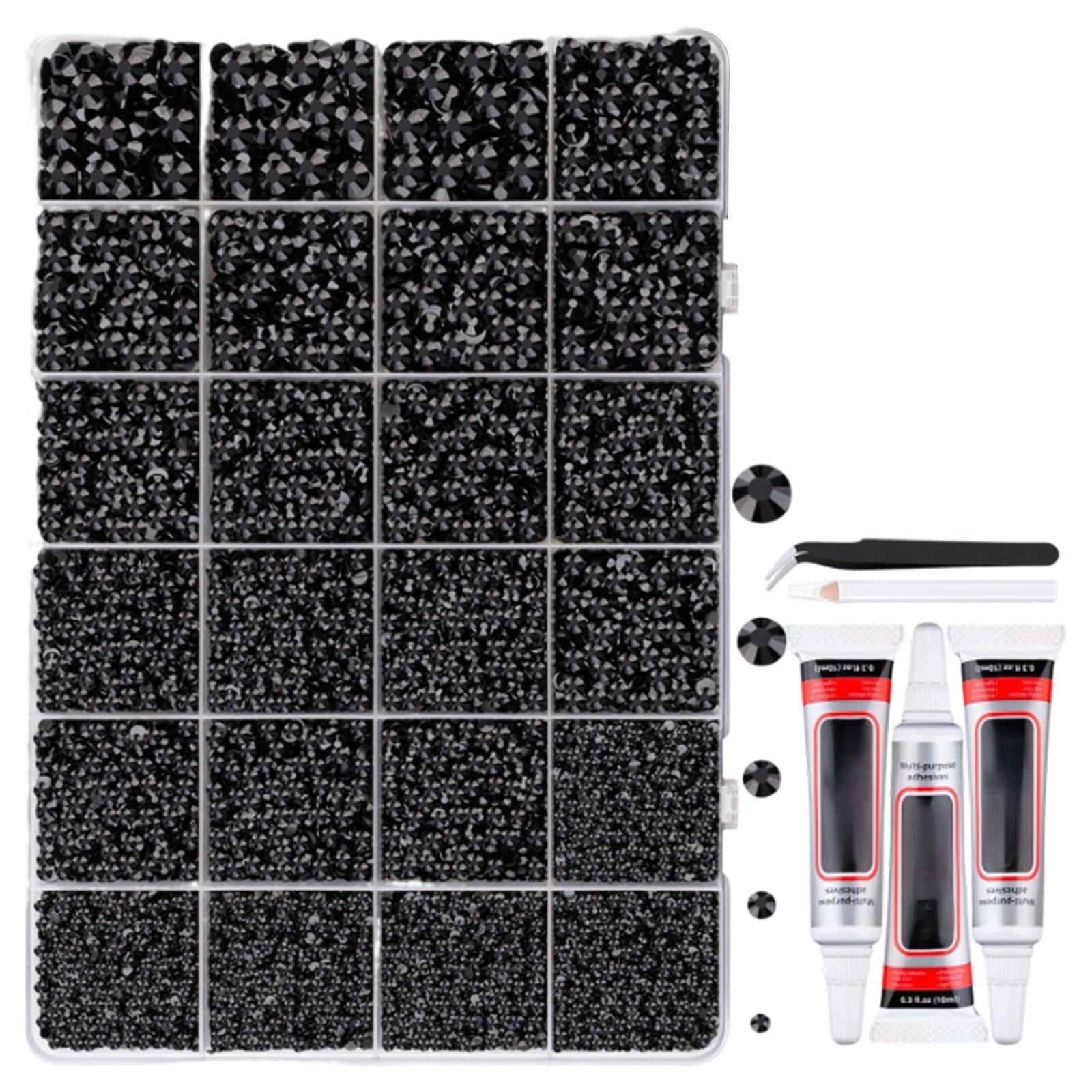 

32000Pcs Resin Rhinestones For Bedazzling, Clear Flatback For Diamond Art, Crystal Bedazzler Kit With 3Pcs B7000 Jewelry Glue One Size чёрный