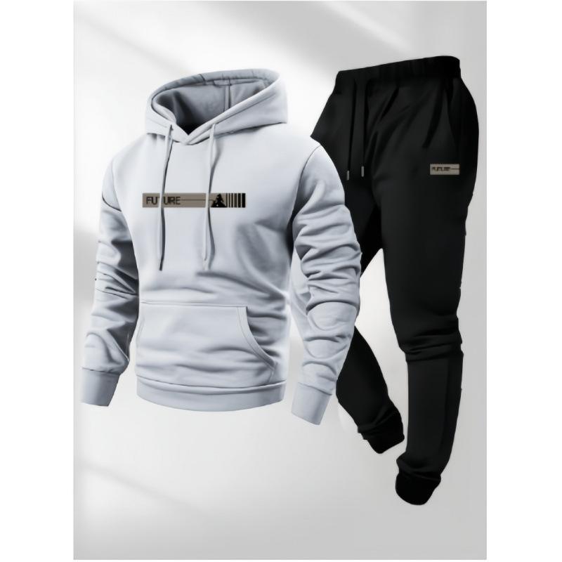 Popular Casual Fashionable Men's Women's Hoodie Set With Printed Drawstring Sports