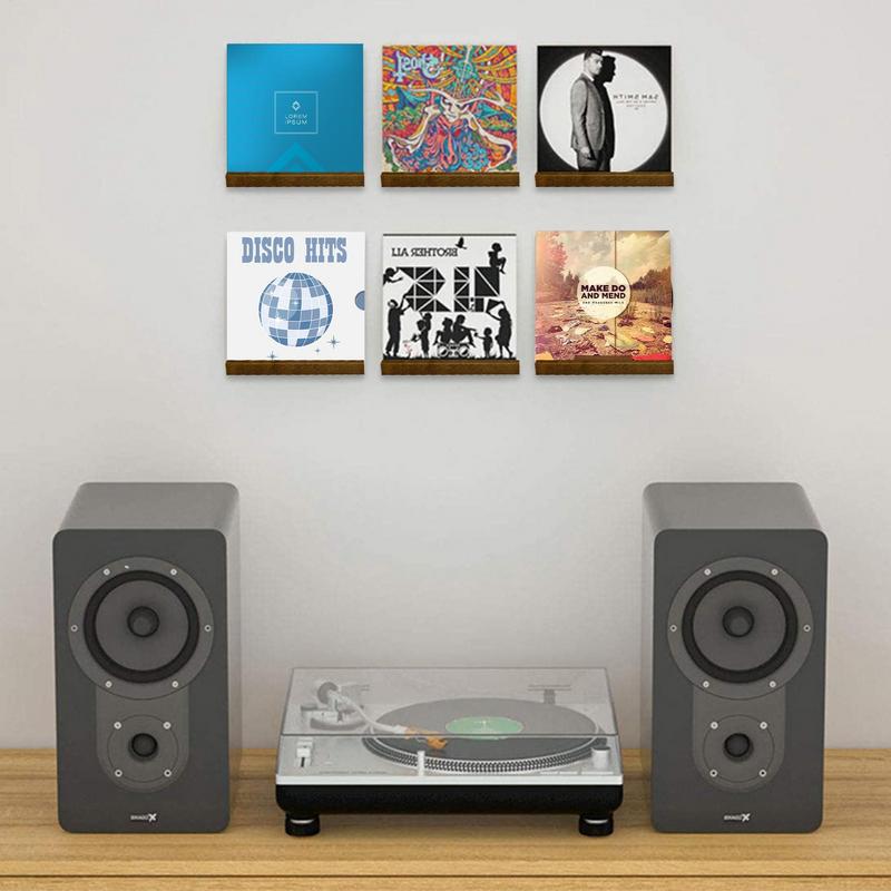 Wall Record Holder Solid Wood Wall Mounted Record Shelves Album Record Holder and Record Storage Hanger Smooth Wood Album Shelf