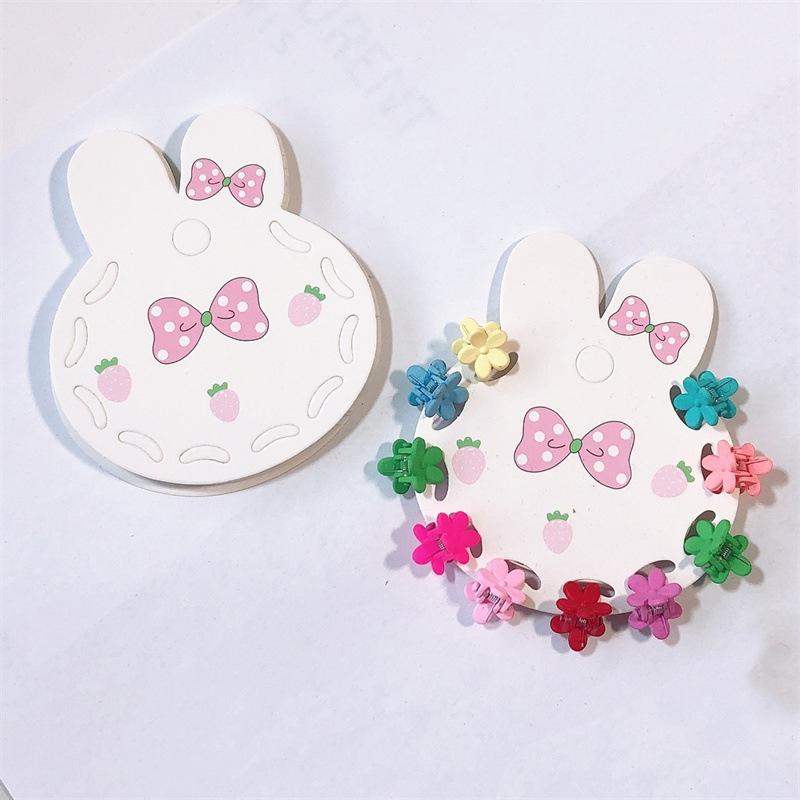 50Pcs Cute Bow Rabbit Hairpin Paper Jam Hair Clip Display Cards Hair Clips Jewelry