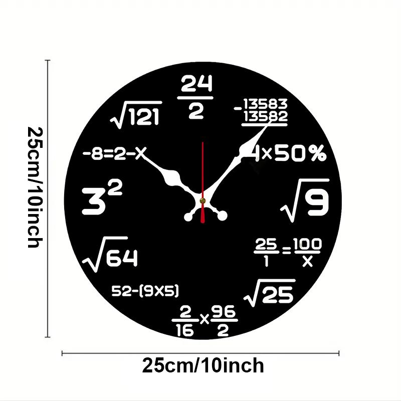 Mathematical Formulas Wooden Round Silent Hanging Wall Clock, Suitable For Living Room,Office,Study Room,Bedroom,Home Decoration