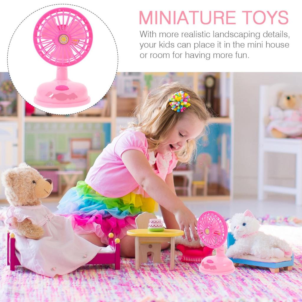 Toyvian Fan Model Toy, Miniature Fan Model, Miniature Decoration, 1pc, Plastic, Pink, Exquisite Finish