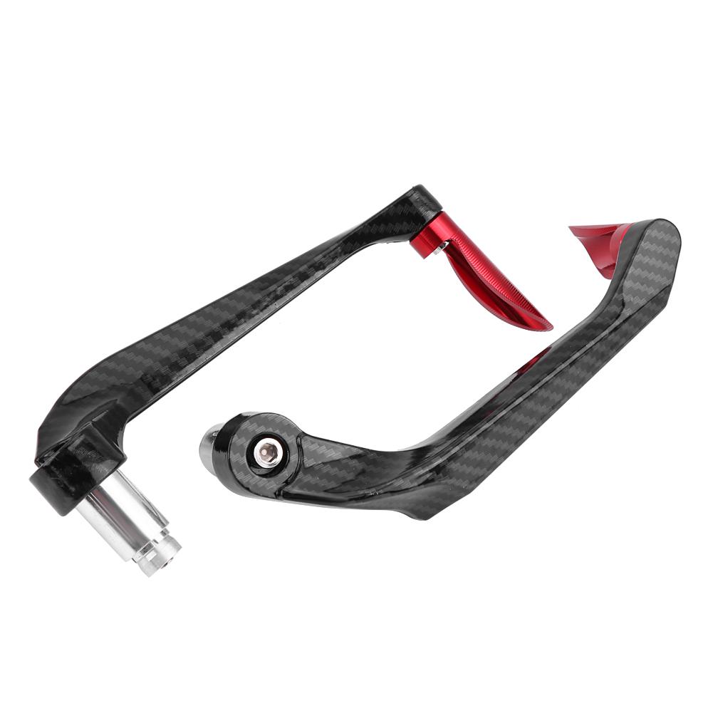 1 Pair of Carbon Motorcycle Brake Levers Handlebar Guard(Red)