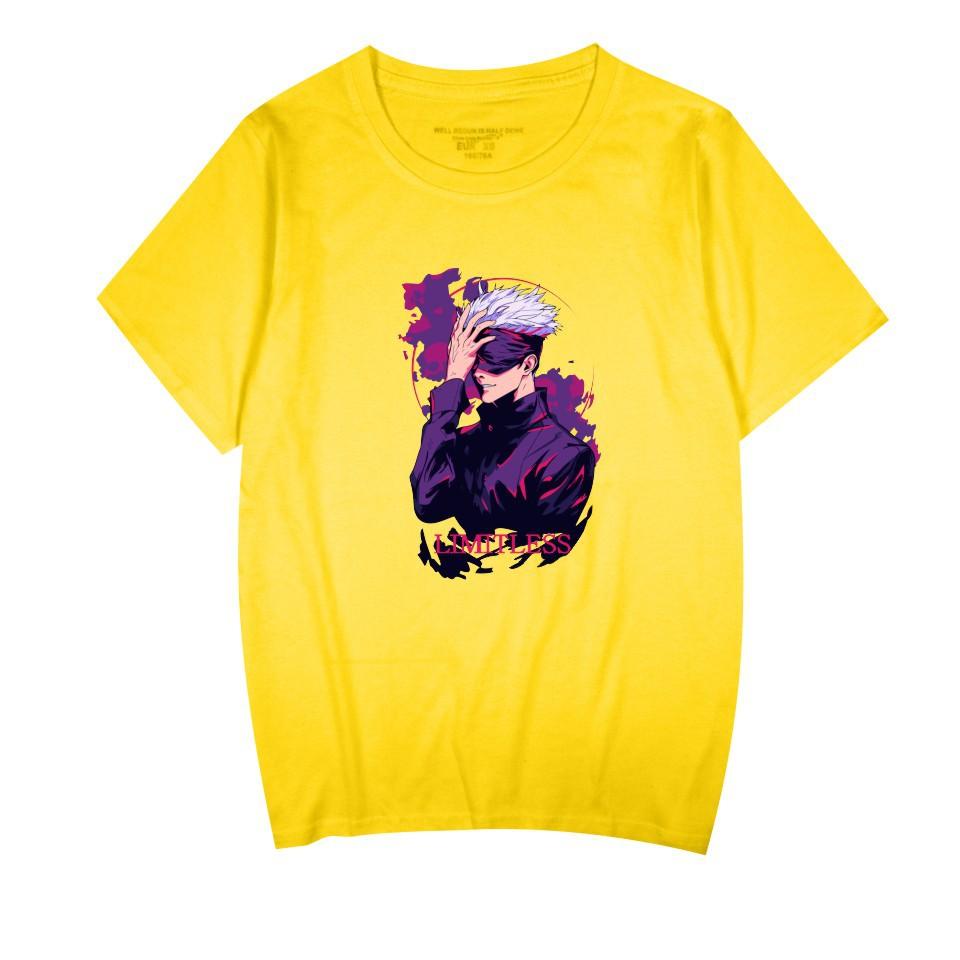 

Jujutsu Kaisen T-Shirts CARTOON Printed Shirts Casual Short Sleeve Tee Tops for Men Women XXS жовтий