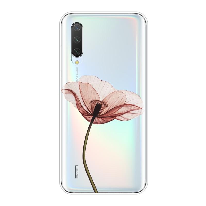 Rose Flower Pink Red Floral Aesthetic Leaf Back Cover For Xiaomi Mi 8 9T PRO Soft Silicone Phone Case For Xiaomi Mi A3 9 SE Case