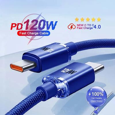 120W USB Typ C auf USB C Kabel für iPhone 15 Pro Max PD Schnelllade Datenkabel für Samsung Xiaomi 14 Oneplus 12 POCO OPPO