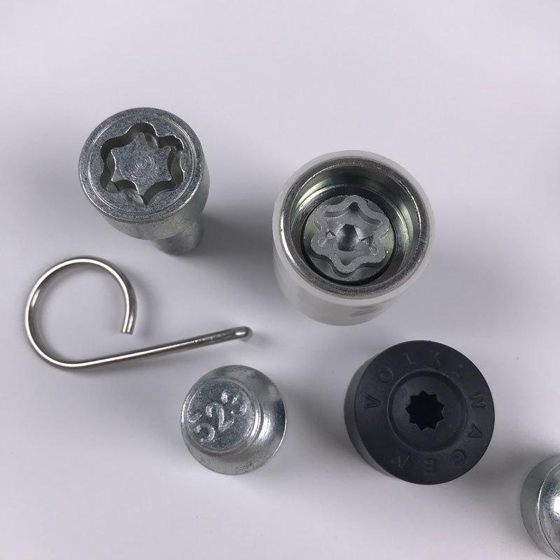 For VW Tyres Anti-theft Screws Complete Set of Wheel Hub Bolt Assemblies Screws Type 523 Wheel Screws with Key wht001814B523