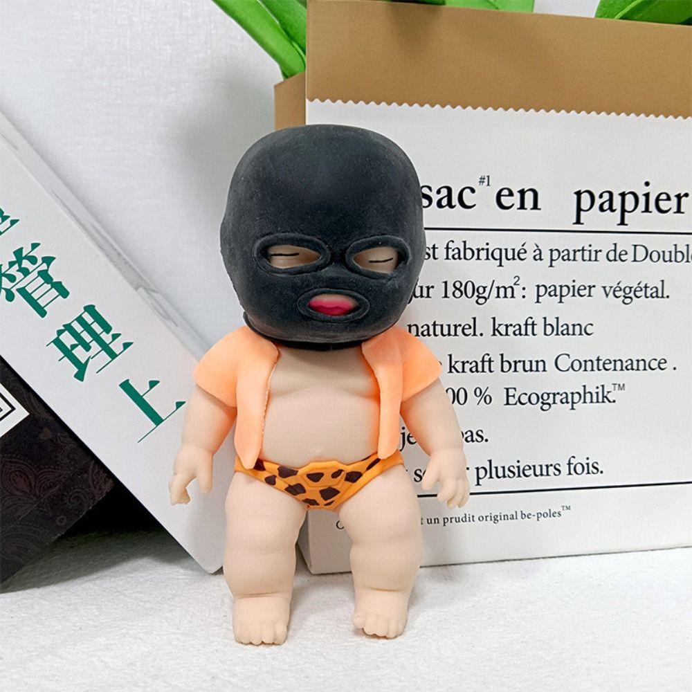 Sensory Toy Cartoon Fidget Toy Silicone Pinch Decompression Toy Masked Doll Squeeze Toy  Funny Toys