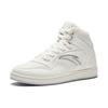 Anta Textile, Synthetic Leather Comfortable Cushioning, Wear Resistant High Top Skateboard Shoes Men's Ivory White Sneakers 912348087-1