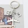 Metal No Matter Where Earth Airplane Keychains Travel Keyring Key Ring No Matter Where Pendant