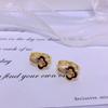 Red Four-Leaf Clover Stud Earrings: Unique Women's Design for Autumn & Winter, Perfect for New Year's Elegance