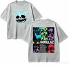 High-quality Unisex Loose Neutral Short Sleeve T-shirt for Gorillaz Fans, Soft Comfortable Harajuku Streetwear Couple Gift