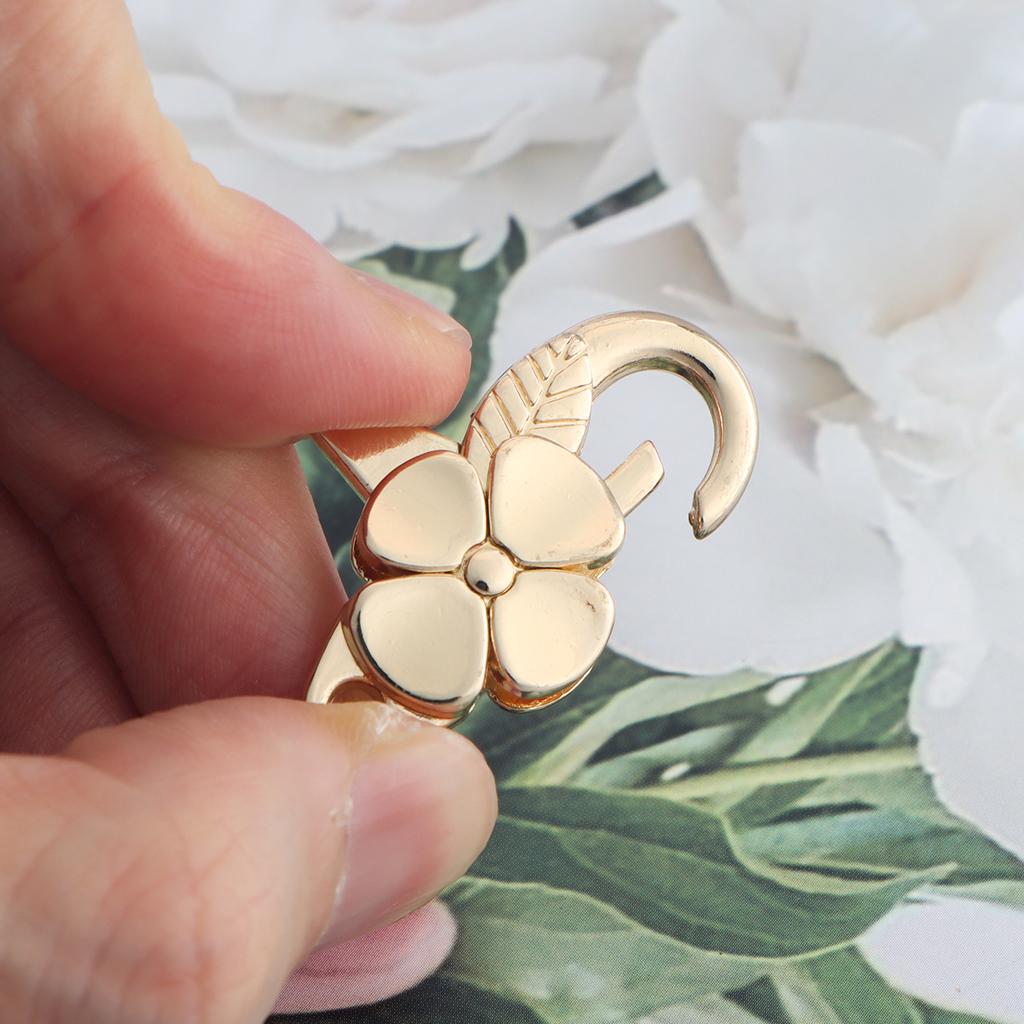 5pcs Flower Spring Clips Trigger Snap Buckle Clasp Keyring Hook Clip for Keychains Bags Purses DIY Purse Hook