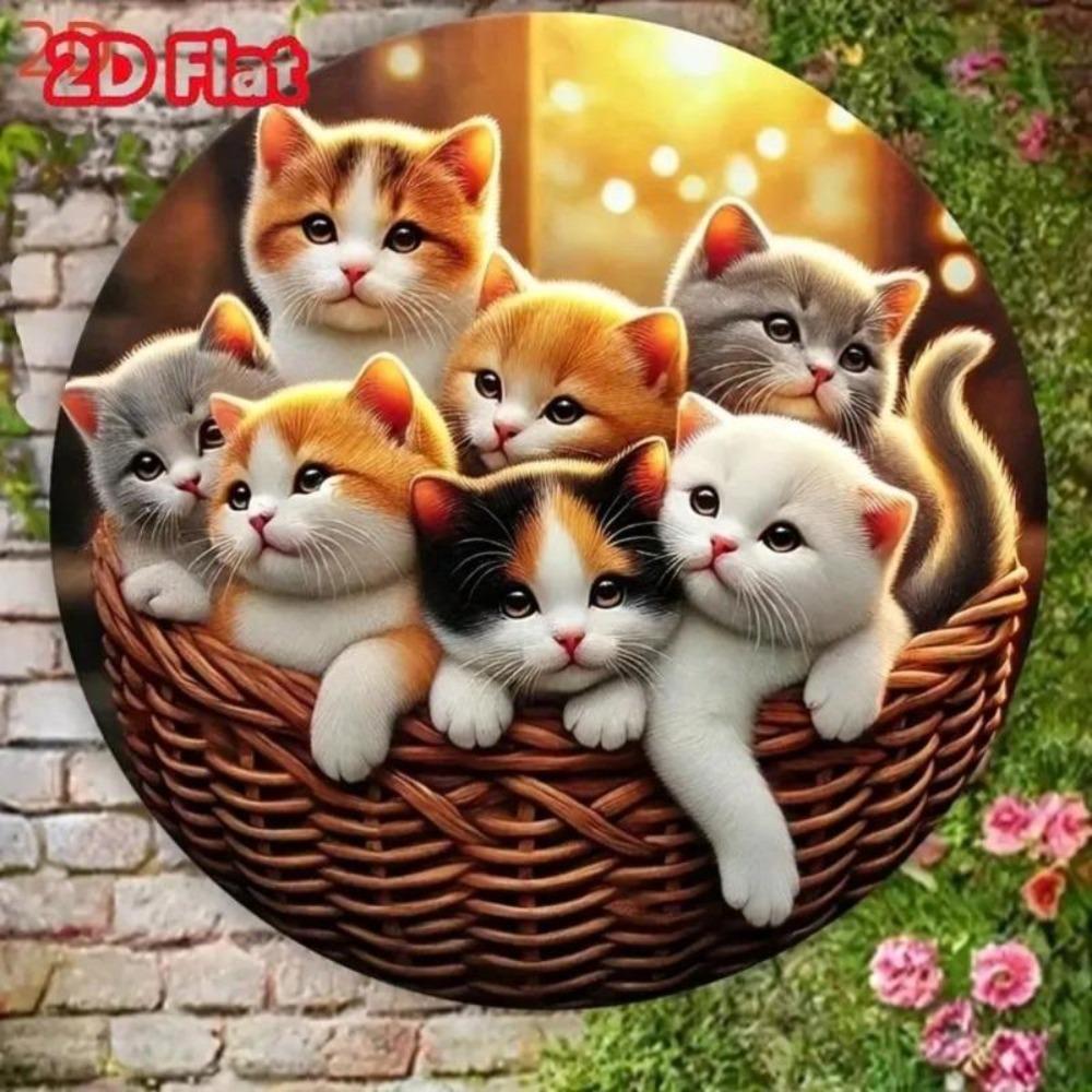 Vintage Cat Tin Sign Retro Wall Decor Metal Art Home Gift