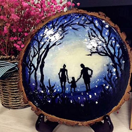 G.S.K. [E-Dolphin] Round Wooden Slices Natural Wood Pieces DIY Crafts Discs (7-8cm Thickness 1cm 50 Pieces)