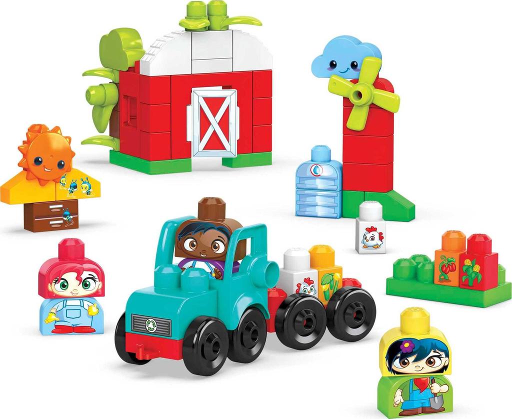 Mega Bloks Green Town Bee and Farm Tractor Set for Ages 1 and HDL07 (51 Pieces) Up,