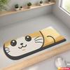 Non-slip Door 1PC Kitten Suitable Earth Cartoon for Toilet Absorbent Cushion, Drying Mat, Diatomaceous Pattern Cute Quick