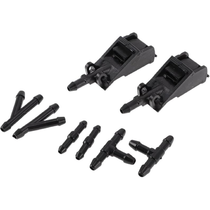 

Windshield Washer Nozzle for VW Golf 1999-2006 Front W/ 2 Pcs Y Hose Connector Car 6E0955985B Black Plastic 1 Set