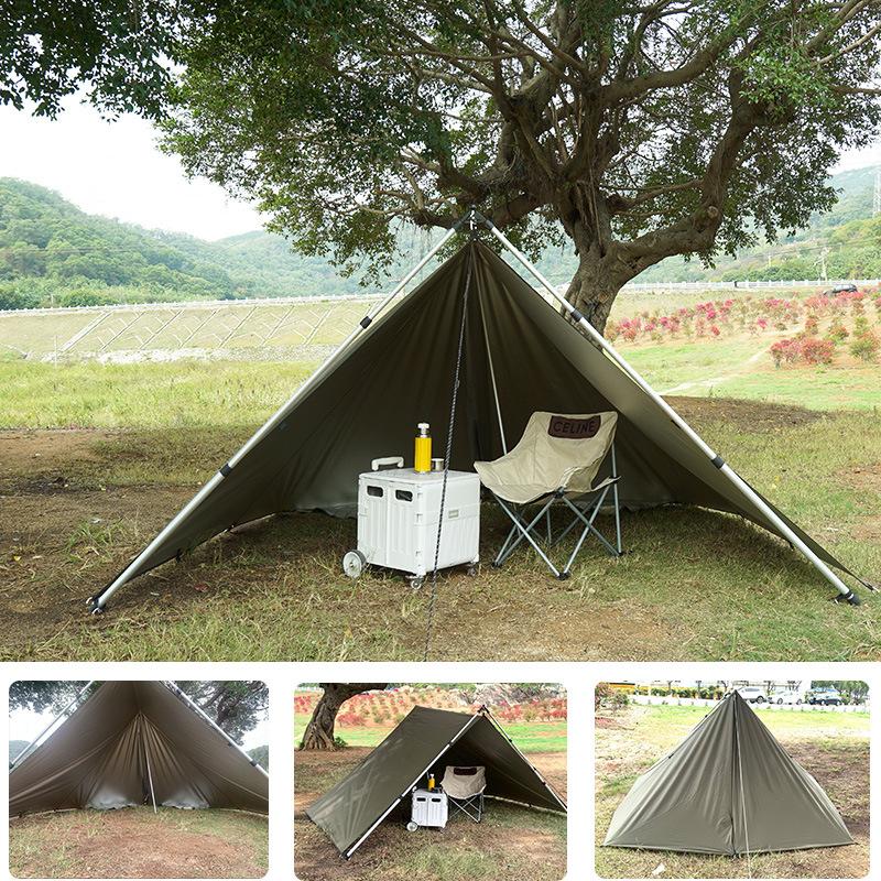 4x4m 4x3m 3x3m Telo Tenda Impermeabile Campeggio Protezione UV Esterno Escursionismo Zaino Telo Tenda Campeggio Turistico Spiaggia Riparo dal Sole