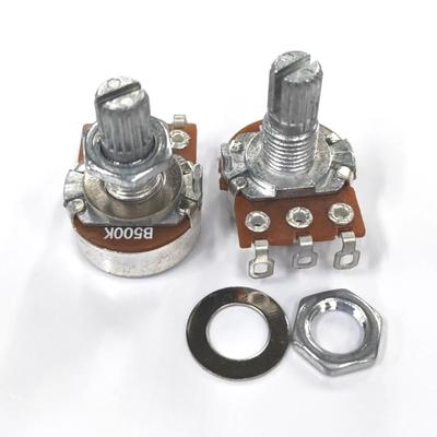 FLEOR 50pcs Mini Guitar Potentiometers Guitar Parts 250K /500K Pots 18-Spline for Electric Guitar Bass