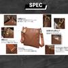 Retro Style Shoulder Bag Crossbody Bag Waterproof Lightweight PU Leather Brown Brown [MaRowsm] Men's