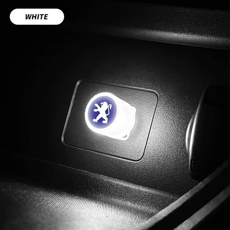 

Car Sticker 2025 Hot USB Mini Car Interior Atmosphere Lights Decorative Lamp For Peugeot 206 207 208 301 307 308 406 408 508 200 белый