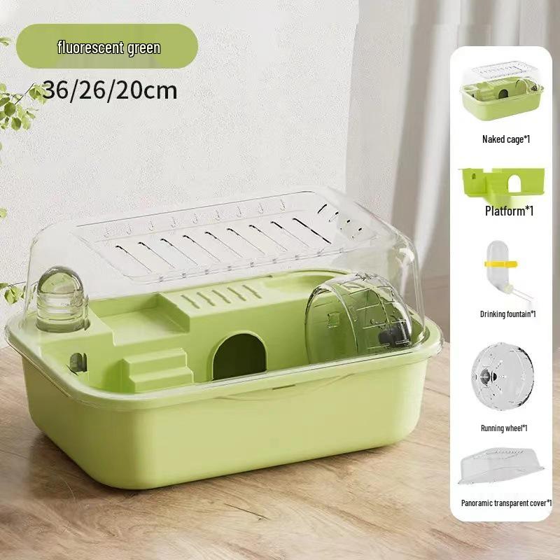 Golden Wire Double Layer Acrylic Hamster Villa - Extra Large, Transparent, Luxury Cage