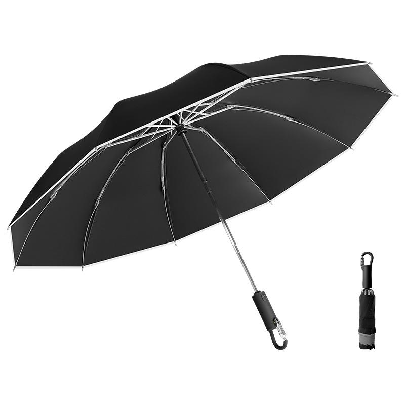 

Пароль замок кольцо пряжка обратный зонт большой усиленный крепкий штормоустойчивый зонт погода и дождь двойного назначения мужской 23 inch