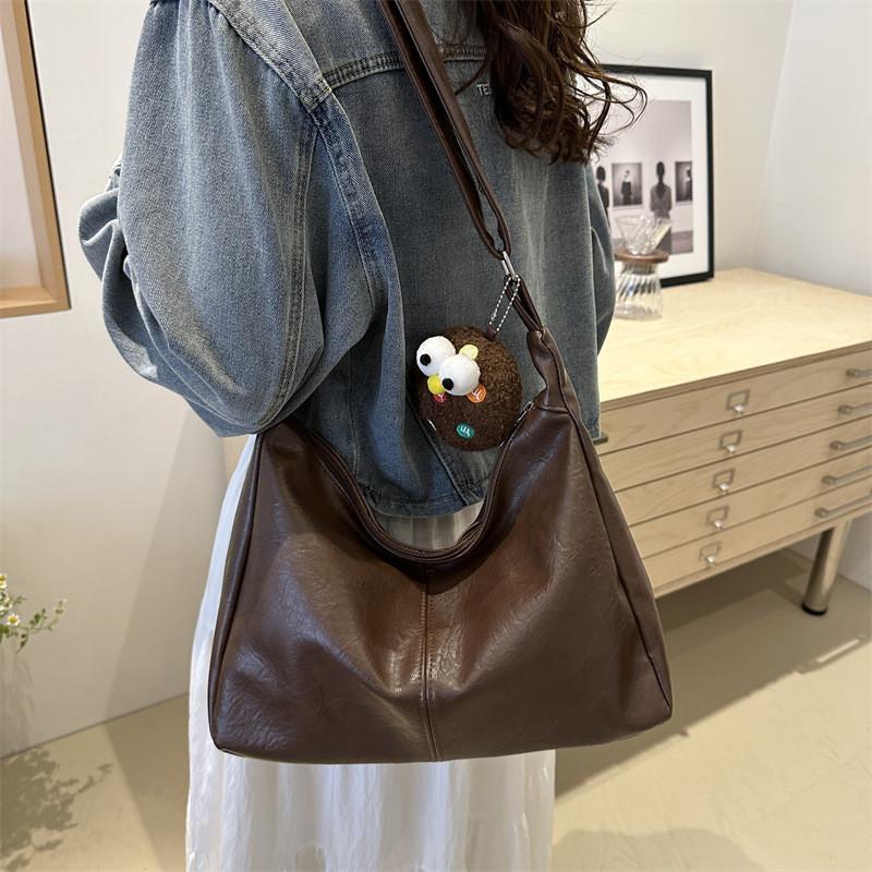 Stylish Large Capacity Tote Bag For Women Elegant Shoulder Sling Purse In Black White Brown