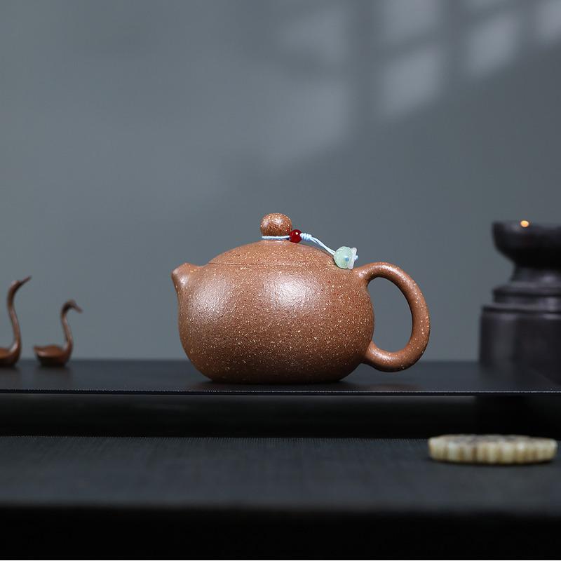 280ML Traditional Yixing Purple Clay Teapots Artists Handmade Xishi Pot Raw Ore Coarse Sand Downhill Mud Kettle Zisha Tea Set