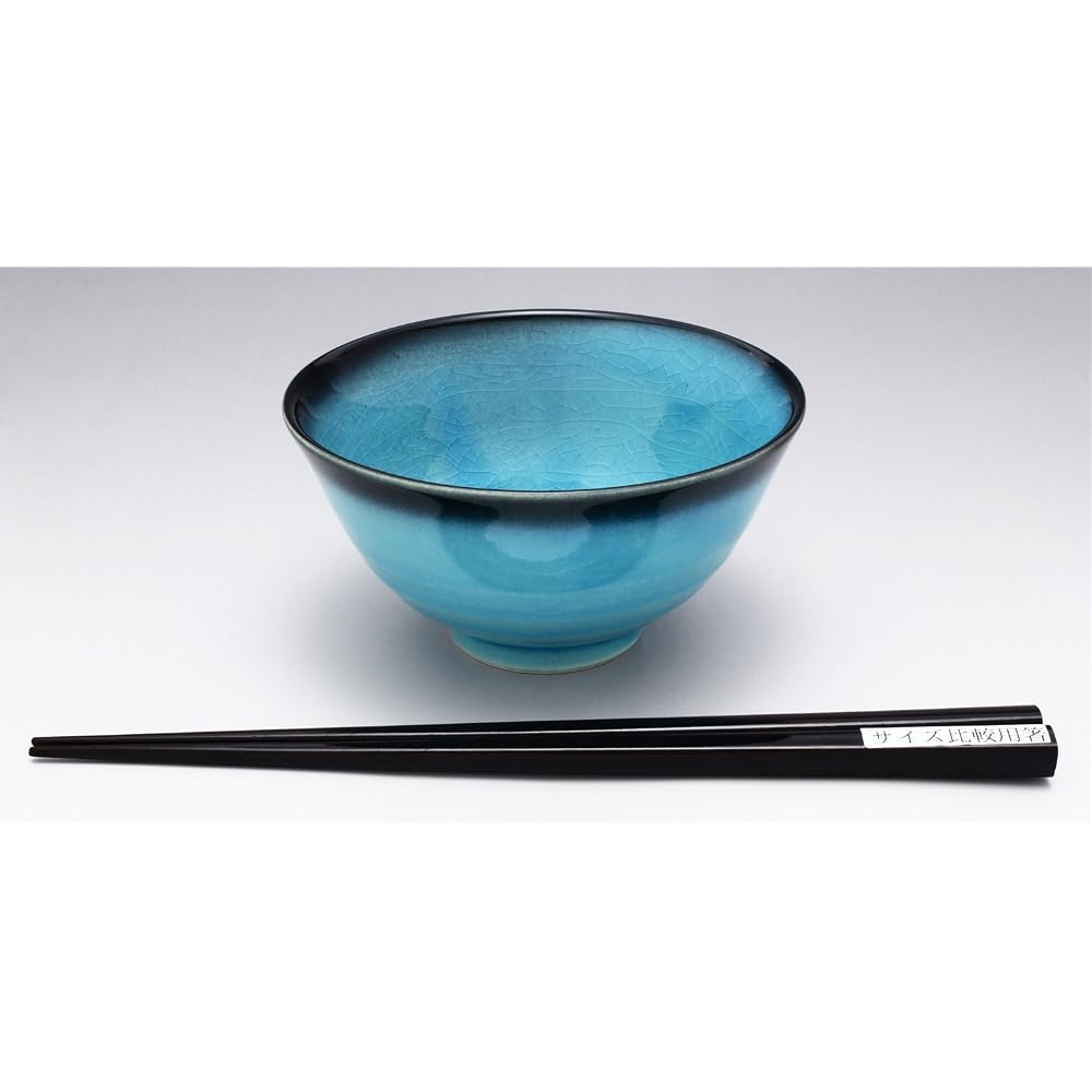 Mino Ware Tokuyama "Turquoise Blue" Rice Bowl Large 11cm Diameter 6cm Height Japanese Tableware