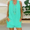 2 Stück/Set Damen T-Shirt Shorts Set Locker V-Ausschnitt Ärmellos Stehkragen
