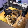 1PC Custom Name Leopard Wild Theme Floor Mat Ideal for Living Room, Game Rooms, Office, Bedroom,Floor Mat Playful Design