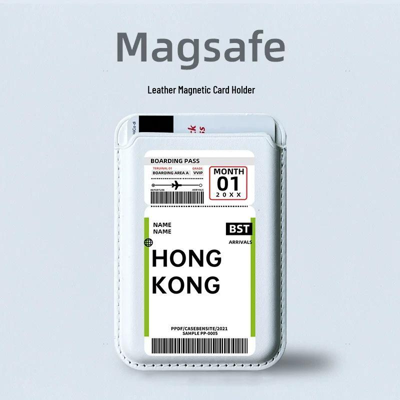 Creative Leather MagSafe Card Holder for Apple Phones Single Card Package