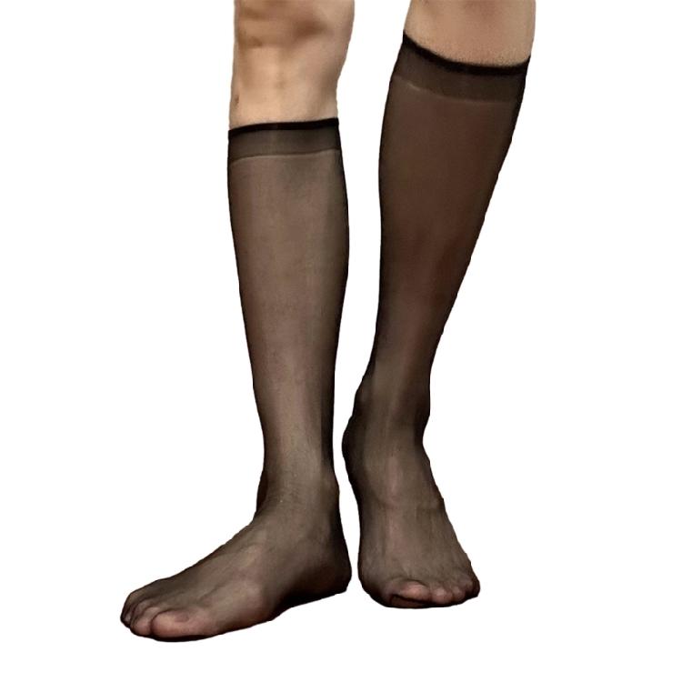 Men's Over the Calf Socks Sheer Nylon Knee Highs Dress Socks Breathable Light Formal Socks Business Dress Socks Gifts