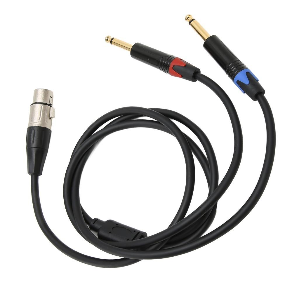 Y Splitter Dual 6.35mm Male To XLR Female 24K Gold Plated Microphone Splitter Cord  for Microphone