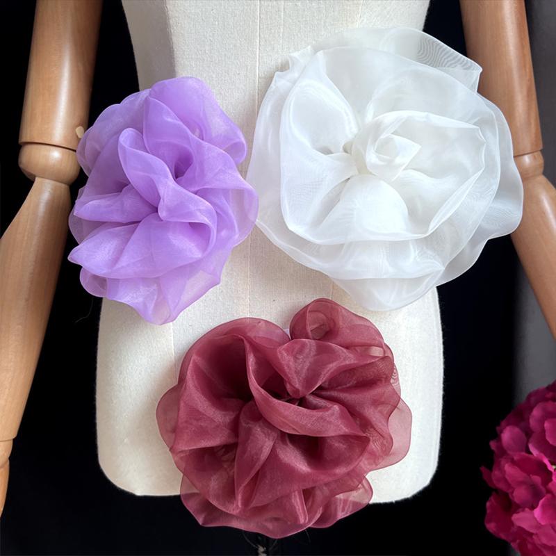 12 cm 3D-blomapplikation dambrosch ros stor blomlapp applikation för klänningar kläder dekoration corsage brosch tillbehör