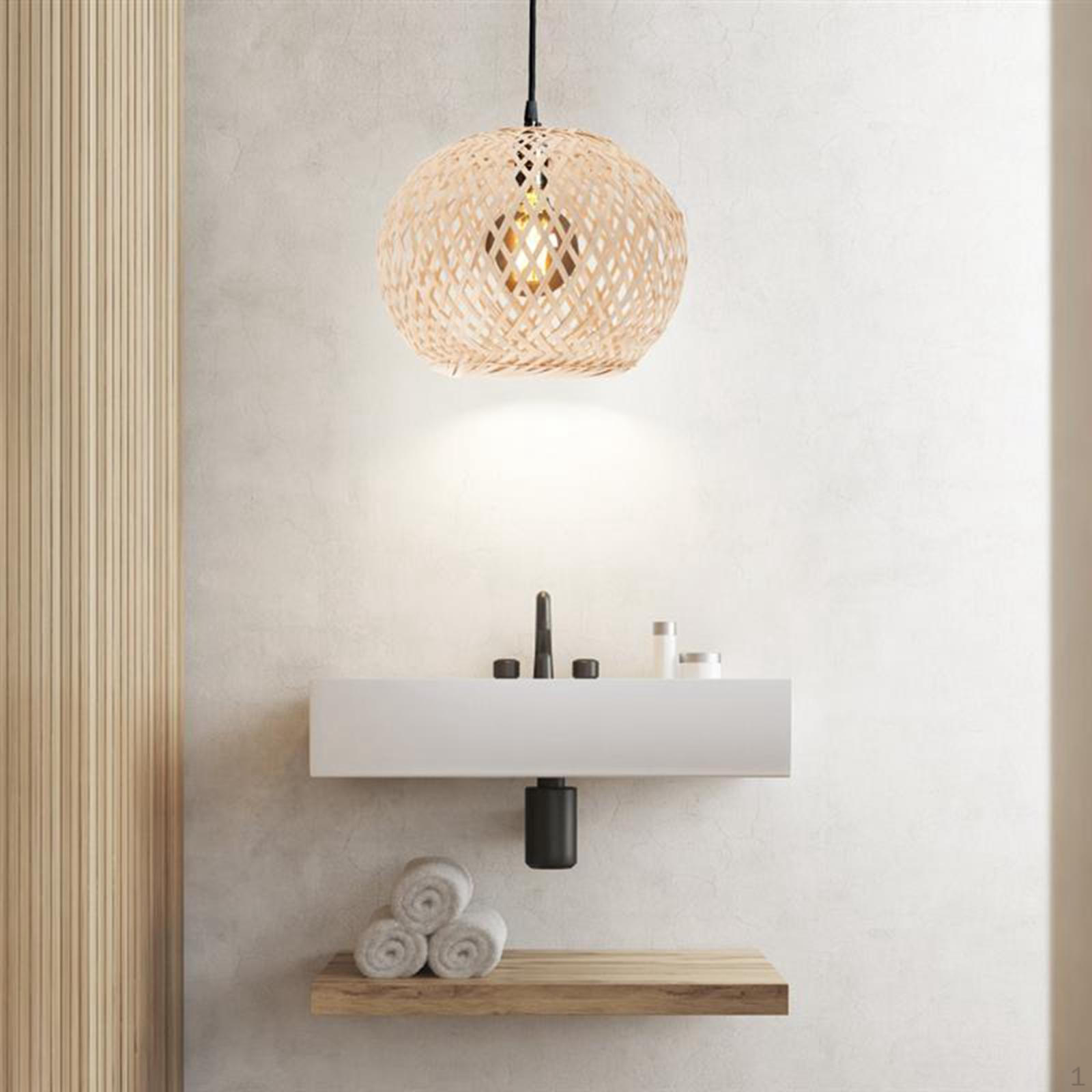 

Бамбуковый плетеный абажур ручной работы потолочный подвесной светильник абажур люстра крышка для гостиной 18x19cm