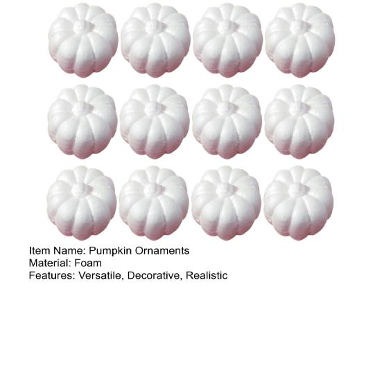 12Pcs Foam Pumpkins White Artificial Pumpkin Ornaments Paintable DIY Crafts for Halloween Fall Thanksgiving Photography Props